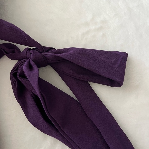 Nemidor Elegant Purple Floral Lace Midi Dress with Waist Tie Plus Size 14 - Picture 10 of 16